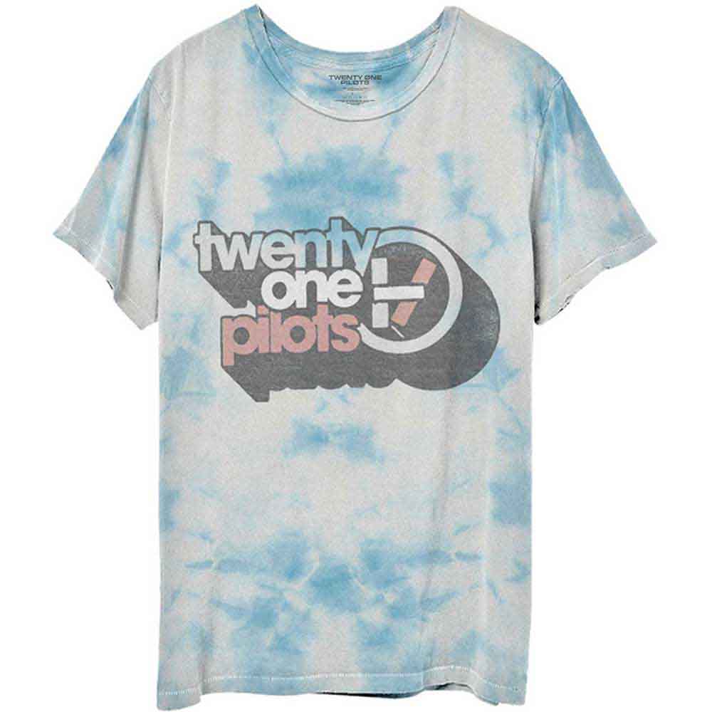 Twenty One Pilots Unisex T-Shirt: Vintage Block Holiday (Light Blue & White Dye-Wash) (Wash Collection)