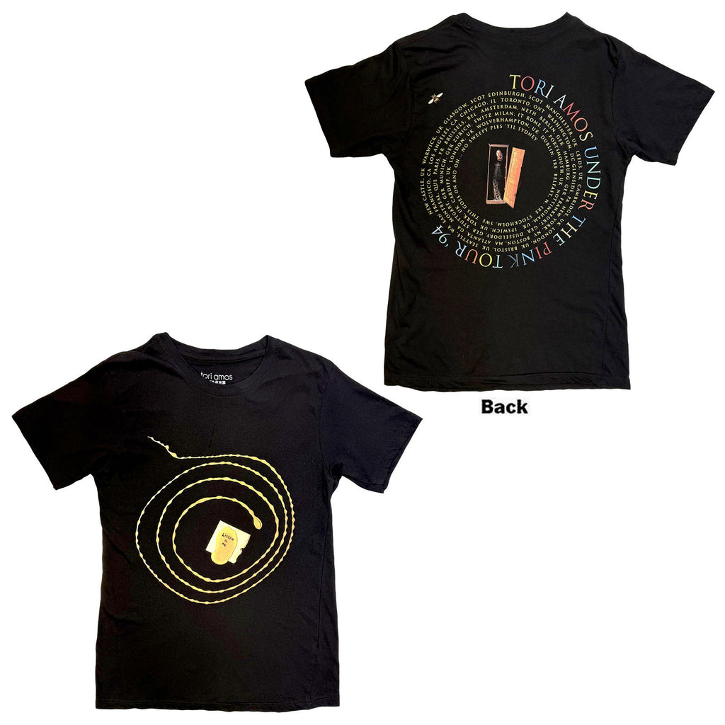 Tori Amos Unisex T-Shirt: Under The Pink Tour (Black) (Back Print)