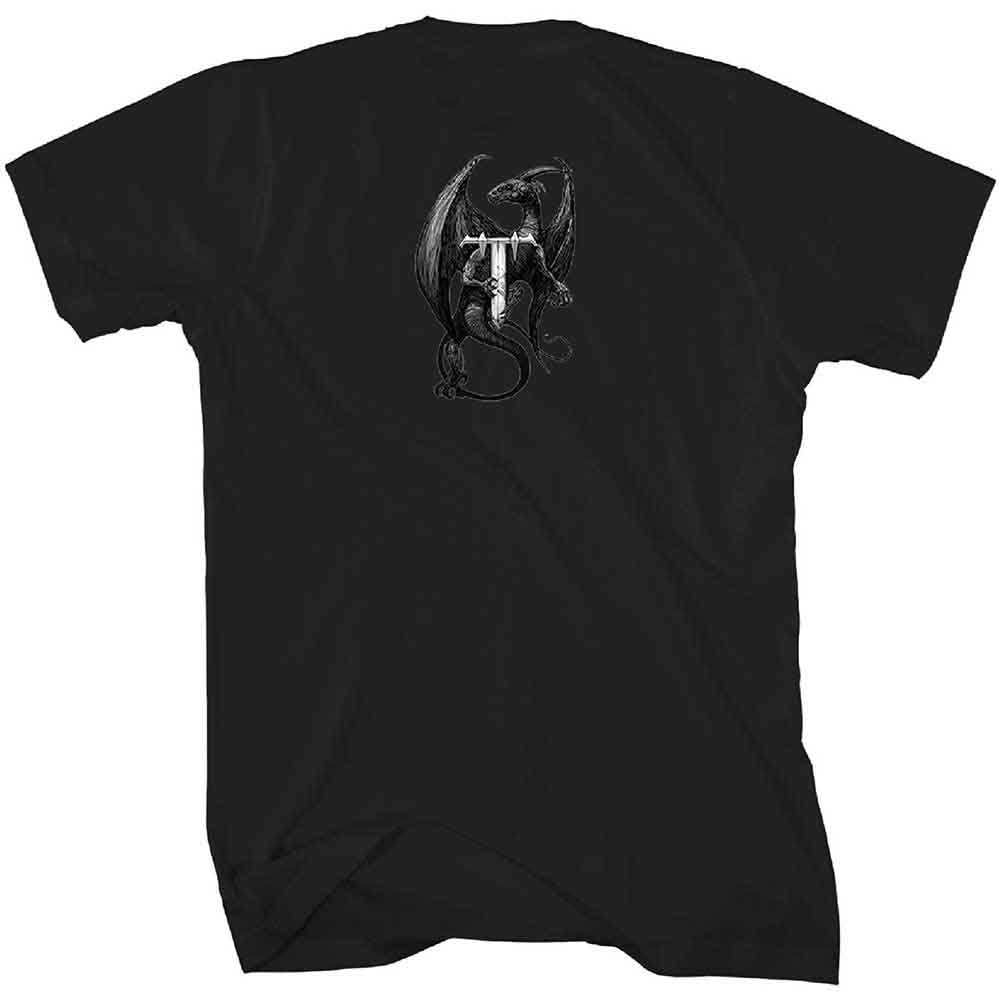 Trivium Unisex T-Shirt: Perched Dragon (Black) (Back Print)