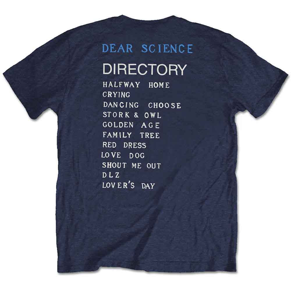 TV On The Radio Unisex T-Shirt: Brushstroke Hand (Navy Blue) (Back Print)