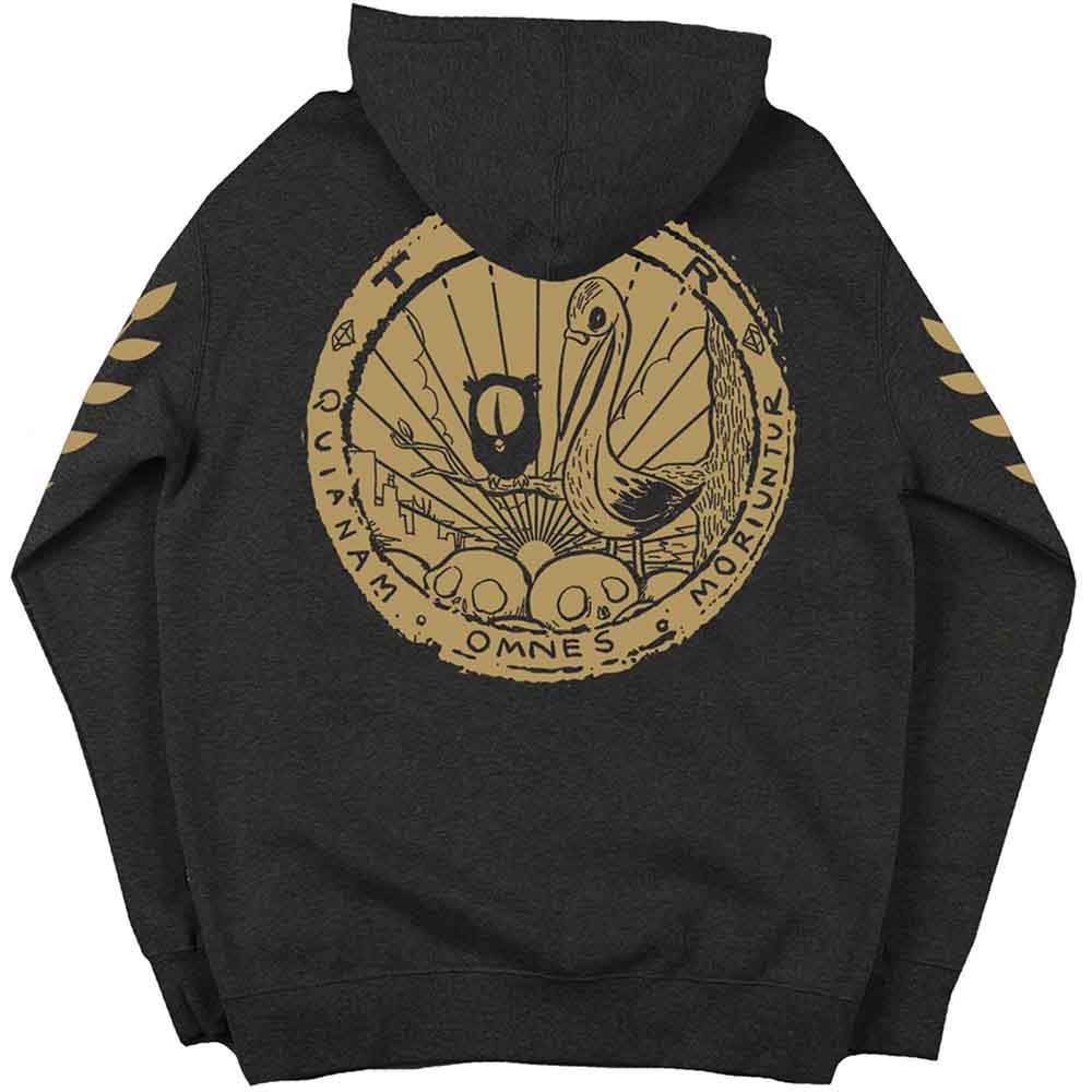 TV On The Radio Unisex Zipped Hoodie: One Eyed Bird (Black) (Back Print & Sleeve Print)