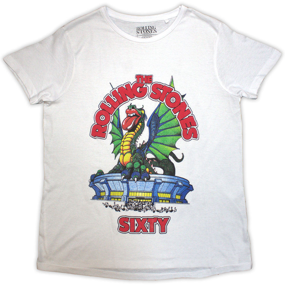 The Rolling Stones: Sixty Stadium Dragon Ladies T-Shirt (White) (Embellished)