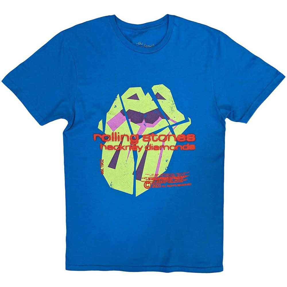 The Rolling Stones: Hackney Diamonds Neon Tongue Unisex T-Shirt (Blue)