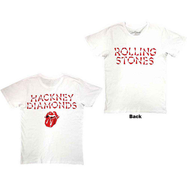 The Rolling Stones: Hackney Diamonds Unisex T-Shirt (White) (Back Print)