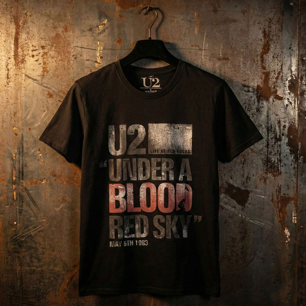 U2 Unisex Premium Carbon T-Shirt: Blood Red Sky Live (Black)