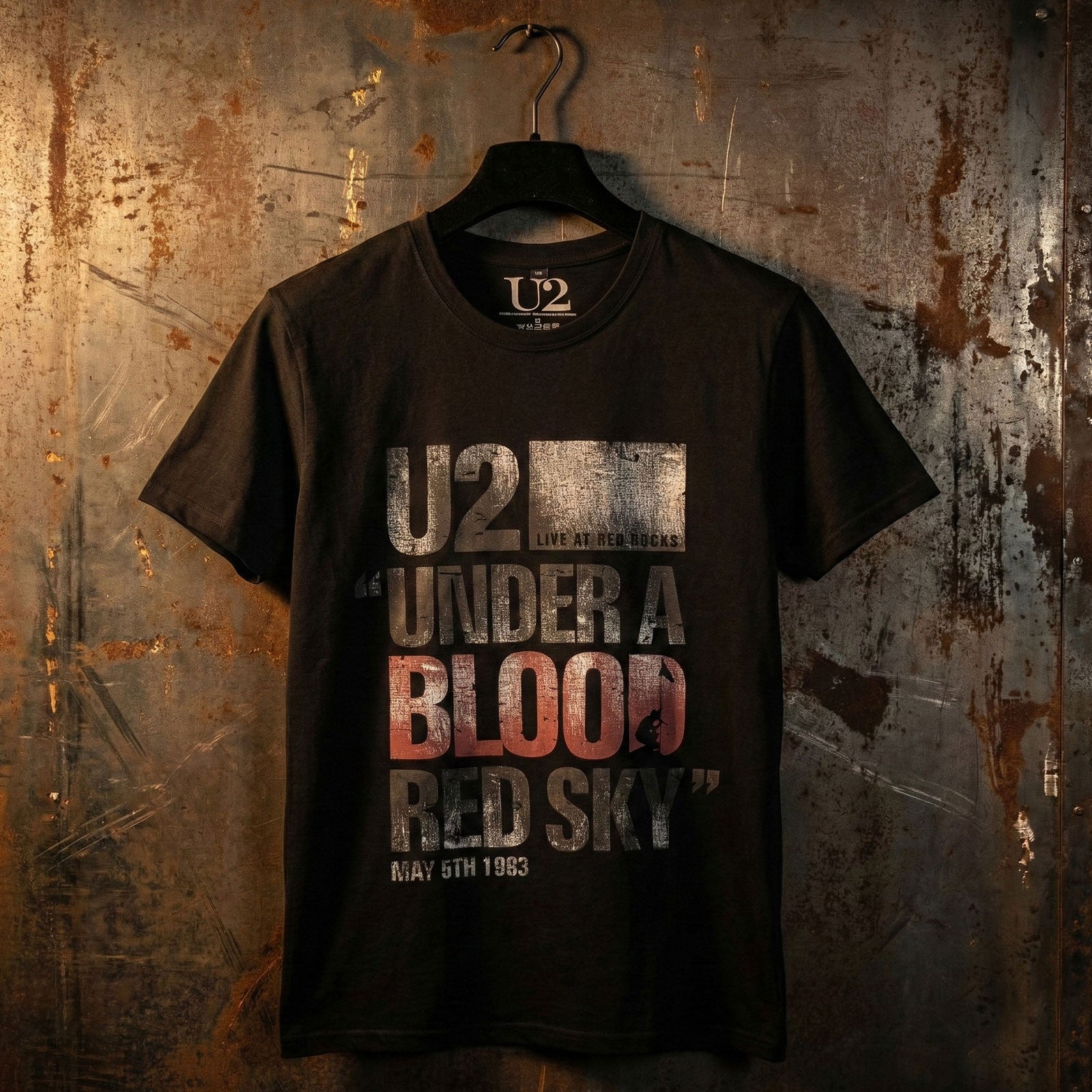U2 Unisex Premium Carbon T-Shirt: Blood Red Sky Live (Black)