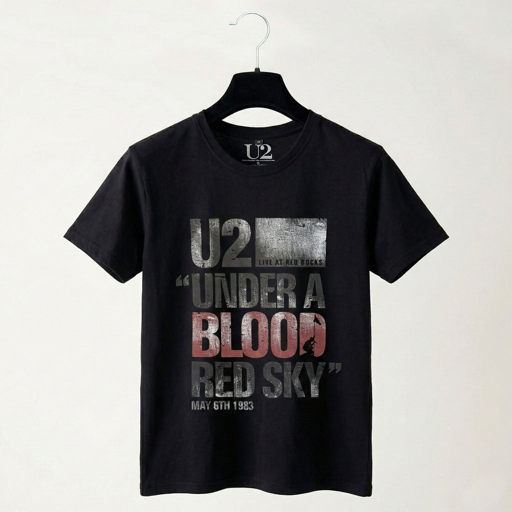 U2 Unisex Premium Carbon T-Shirt: Blood Red Sky Live (Black)