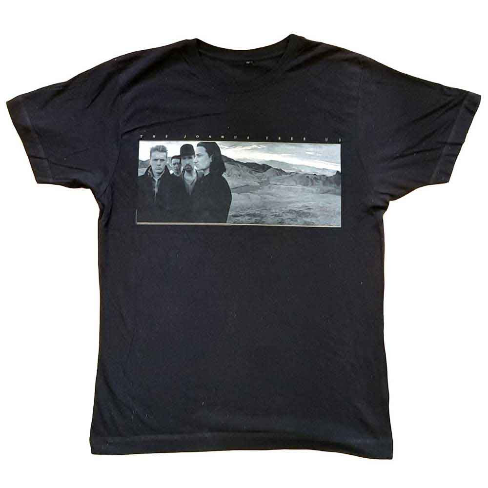 U2 Unisex T-Shirt: Joshua Tree Photo (Black) (Back Print & Ex-Tour)