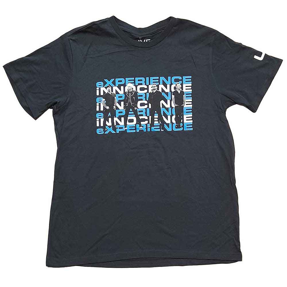 U2 Unisex T-Shirt: Repeat Logo (Black) (Back Print & Ex-Tour)