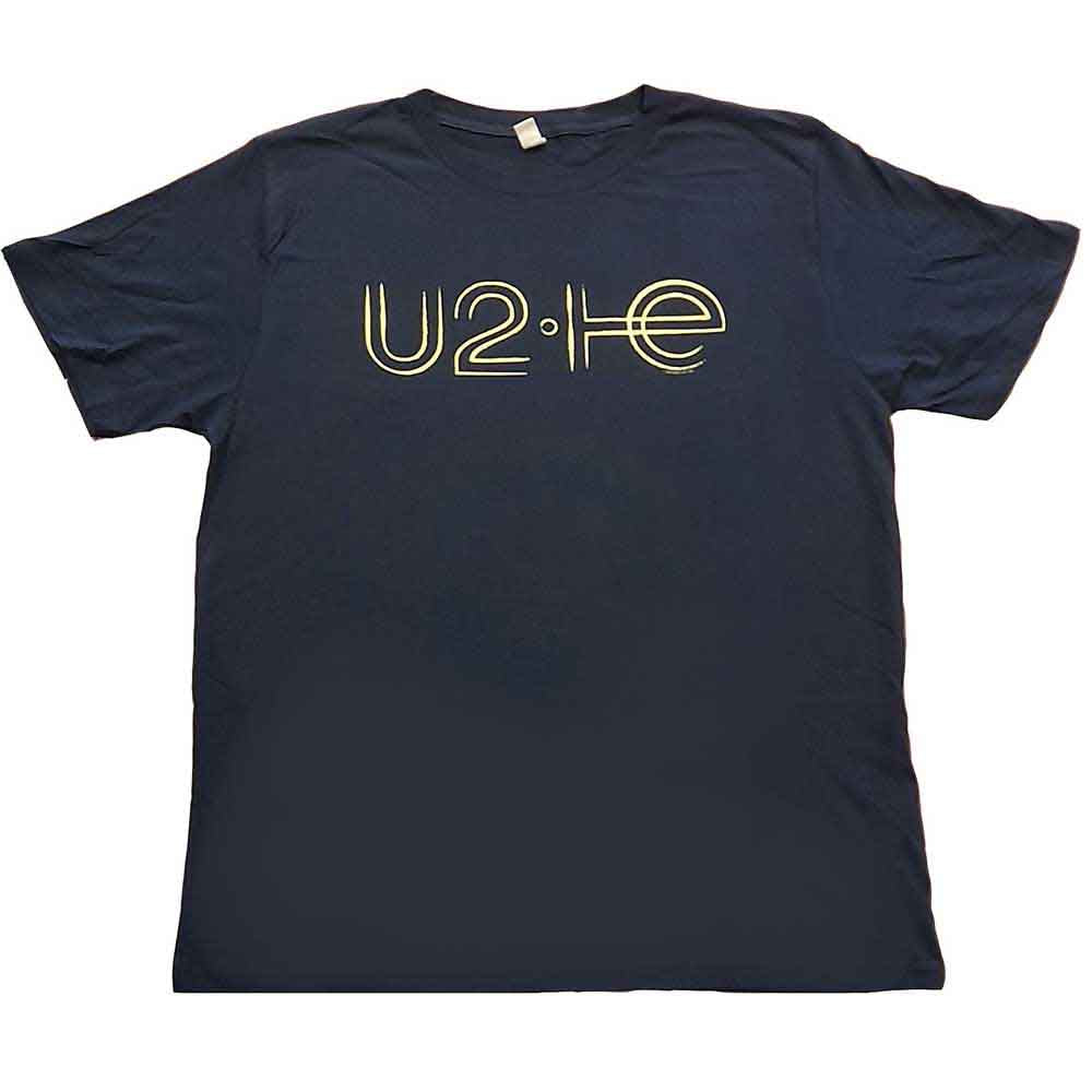 U2 Unisex T-Shirt: I+E 2015 Tour Dates (Navy Blue) (Back Print & Ex-Tour)