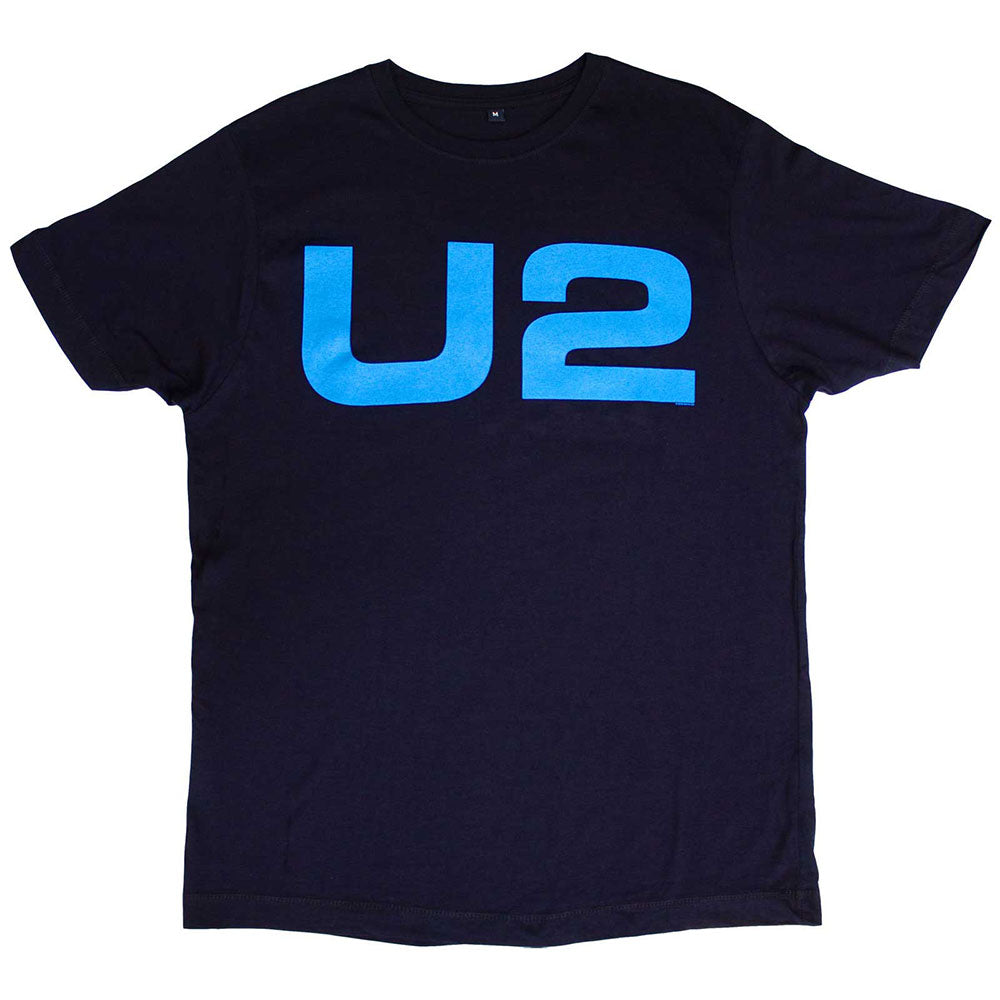 U2 Unisex T-Shirt: Logo E+I 2018 Tour Dates (Navy Blue) (Back Print & Ex-Tour)