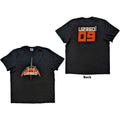 U2 Unisex T-Shirt: 359 Degree Tour 2009 Orange Logo (Black) (Back Print & Ex-Tour)