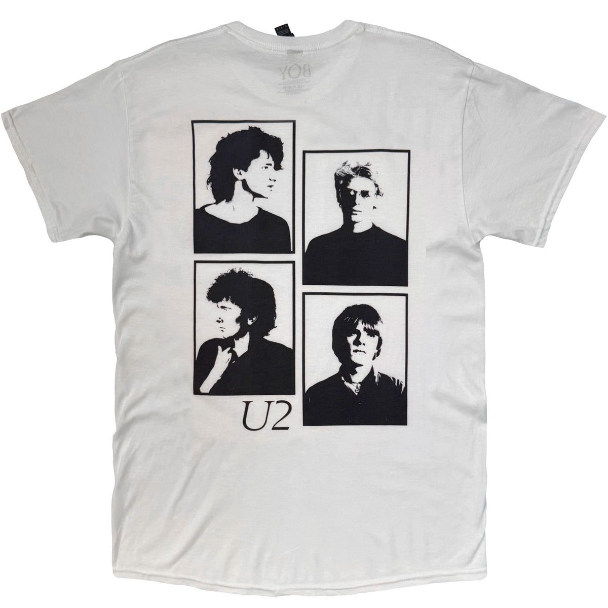 U2 Unisex T-Shirt: Boy (White) (Back Print)
