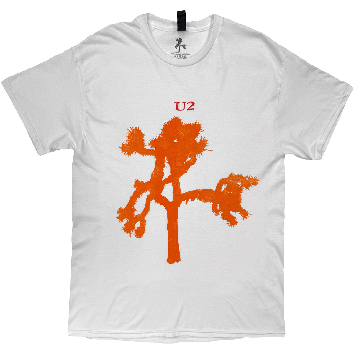 U2 Unisex T-Shirt: Joshua Tree European Tour '87 (White) (Back Print)