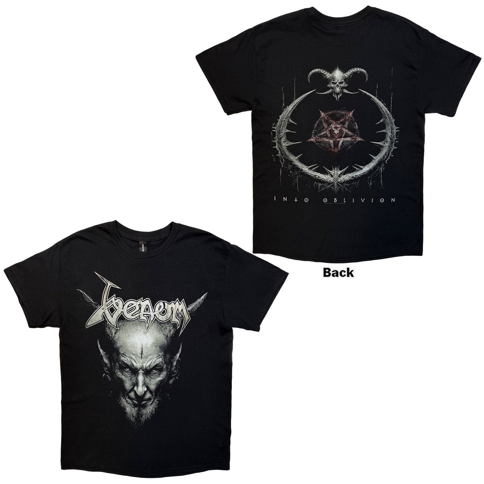 Venom Unisex T-Shirt: Into Oblivion (Black) (Back Print)