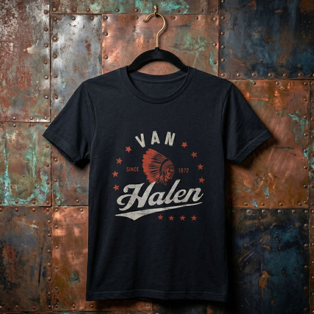 Van Halen Unisex Premium Carbon T-Shirt: Red Indian (Black)