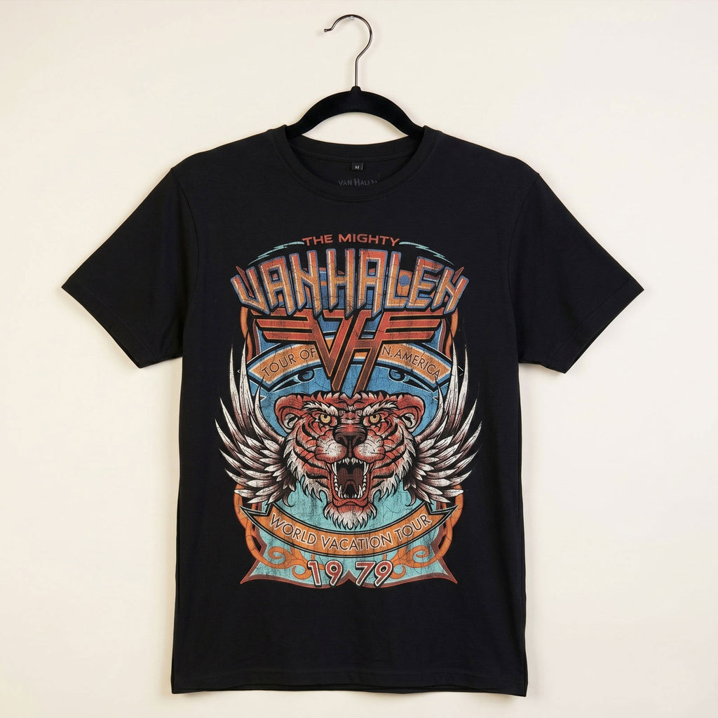 Van Halen Unisex Premium Carbon T-Shirt: World Tour (Black)