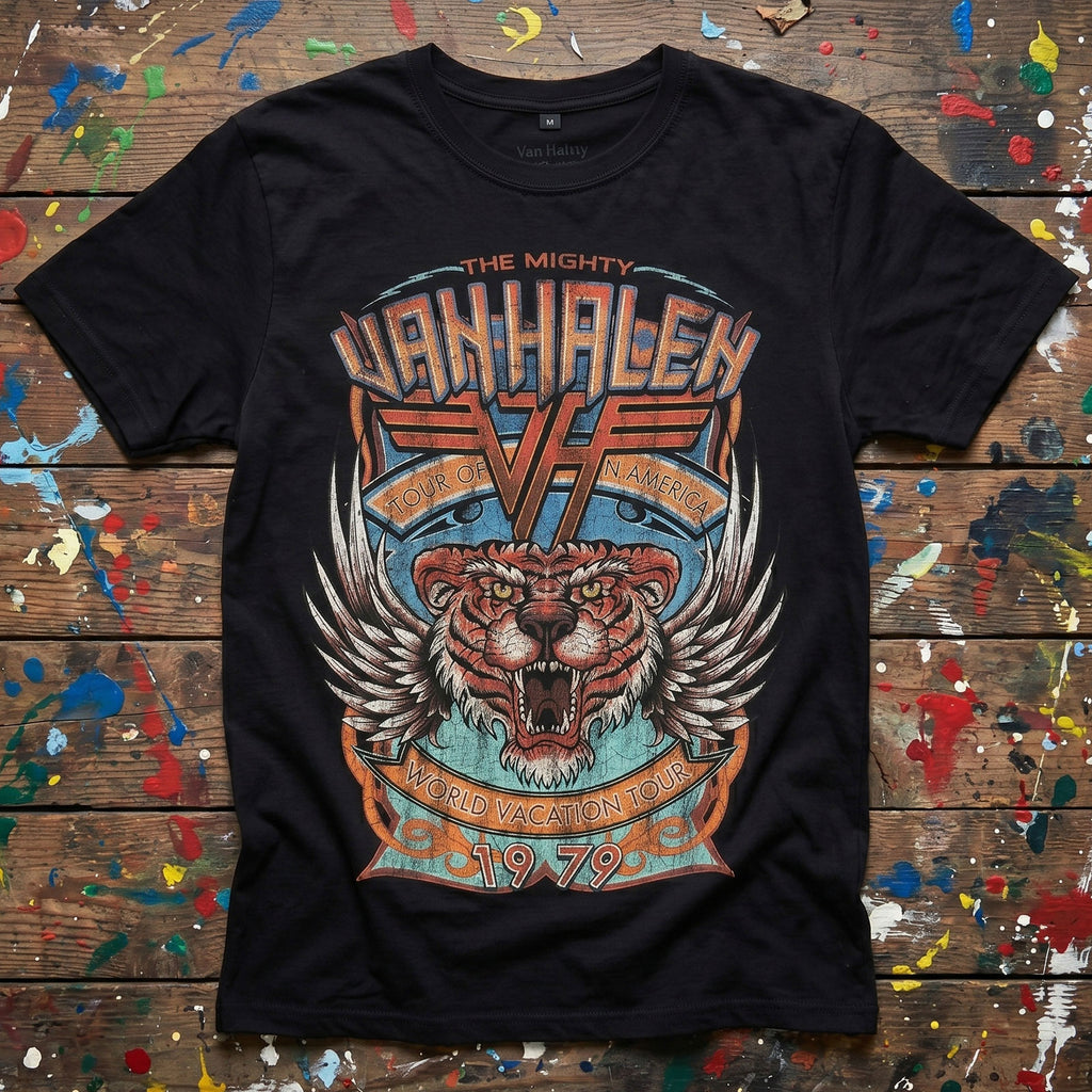Van Halen Unisex Premium Carbon T-Shirt: World Tour (Black)