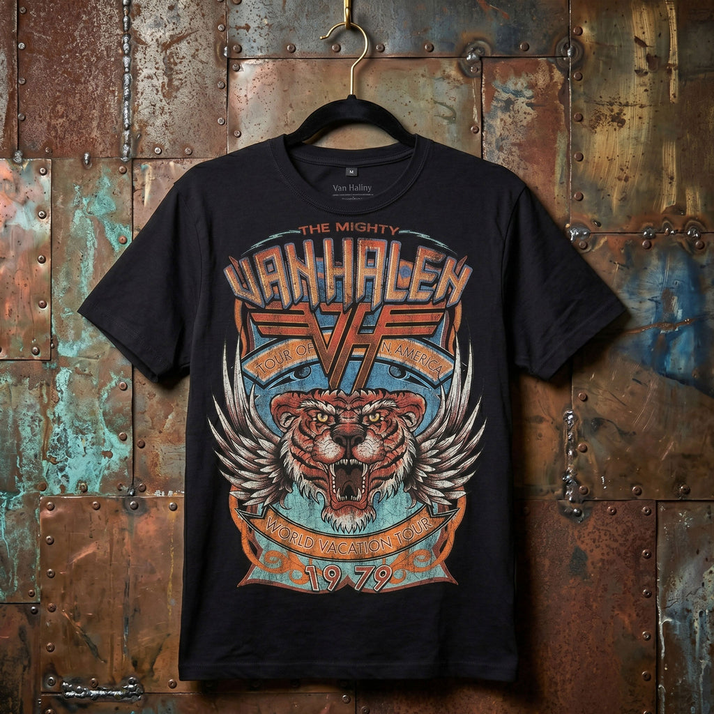 Van Halen Unisex Premium Carbon T-Shirt: World Tour (Black)