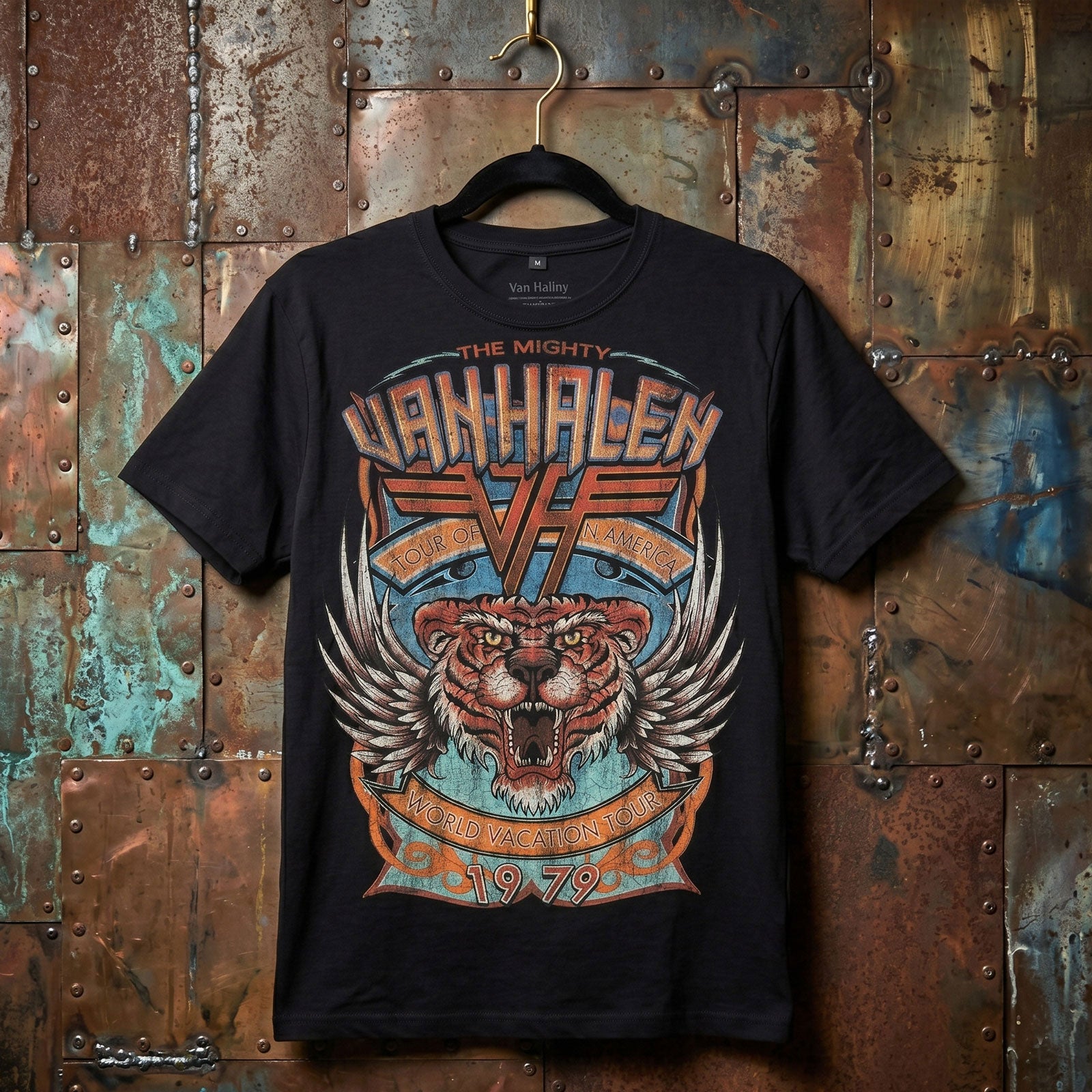 Van Halen Unisex Premium Carbon T-Shirt: World Tour (Black)