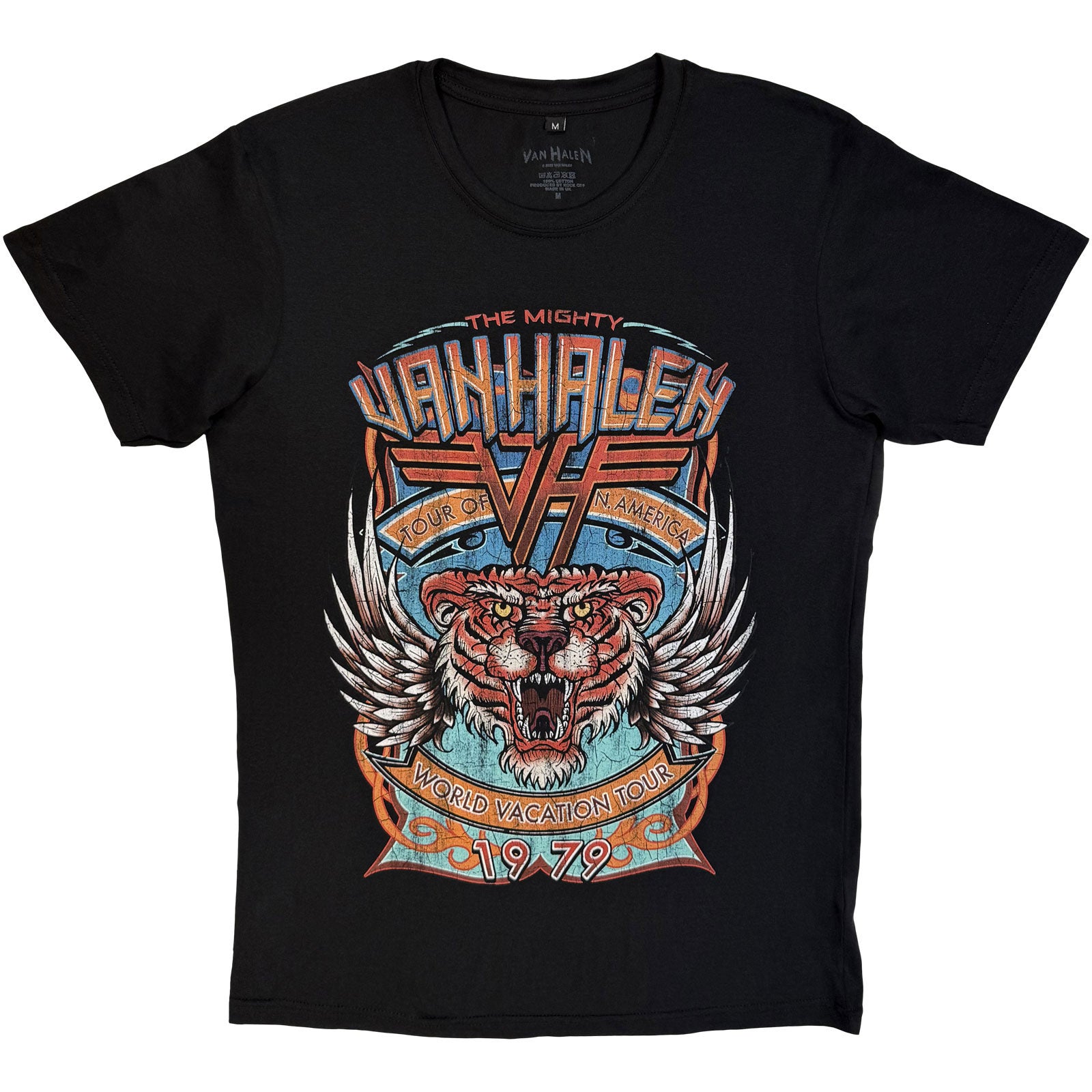 Van Halen Unisex Premium Carbon T-Shirt: World Tour (Black)
