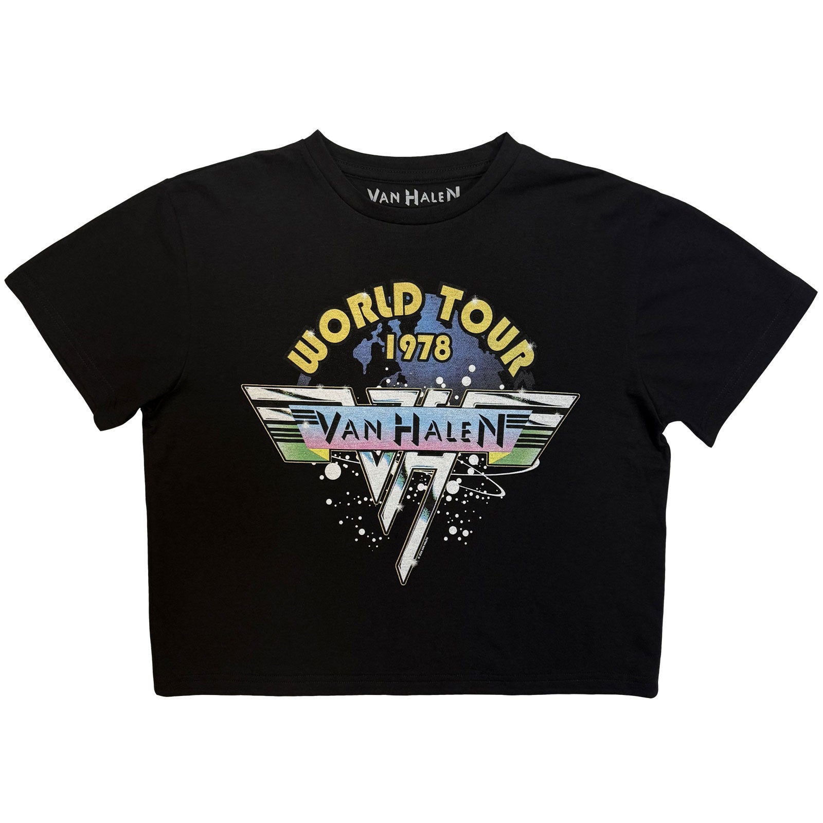 Van Halen Ladies Crop Top: World Tour '78 (Black)