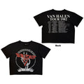 Van Halen Ladies Crop Top: The Power To Raise The Dead (Black) (Back Print)