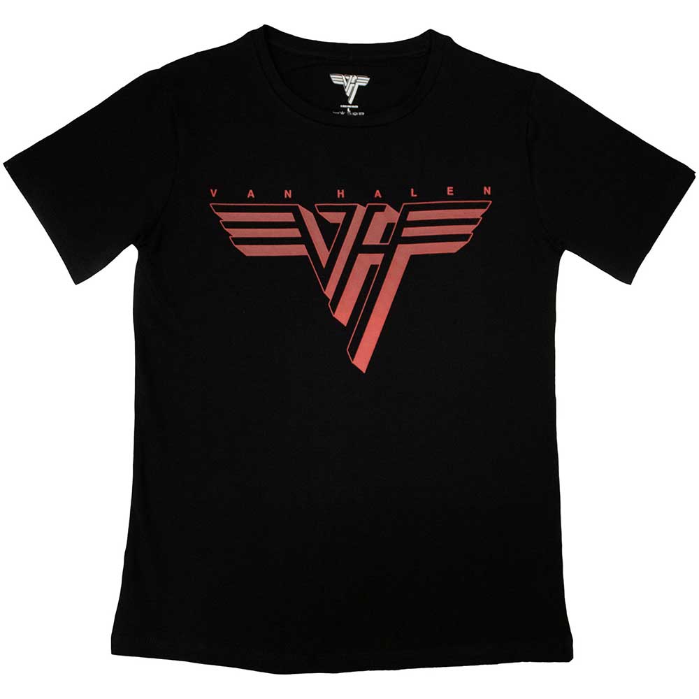 Van Halen Ladies T-Shirt: Classic Red Logo (Black)