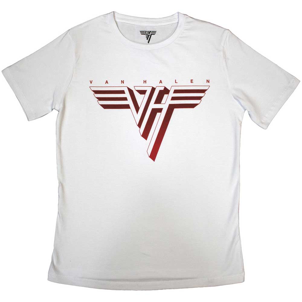 Van Halen Ladies T-Shirt: Classic Red Logo (White)
