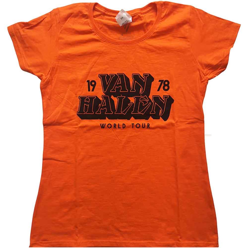 Van Halen Ladies T-Shirt: World Tour '78 (Orange)