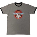 Van Halen Unisex Ringer T-Shirt: Circle Logo (Grey & Black)