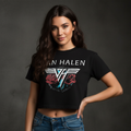 Van Halen: '84 Tour Ladies Crop Top (Black) (Back Print)