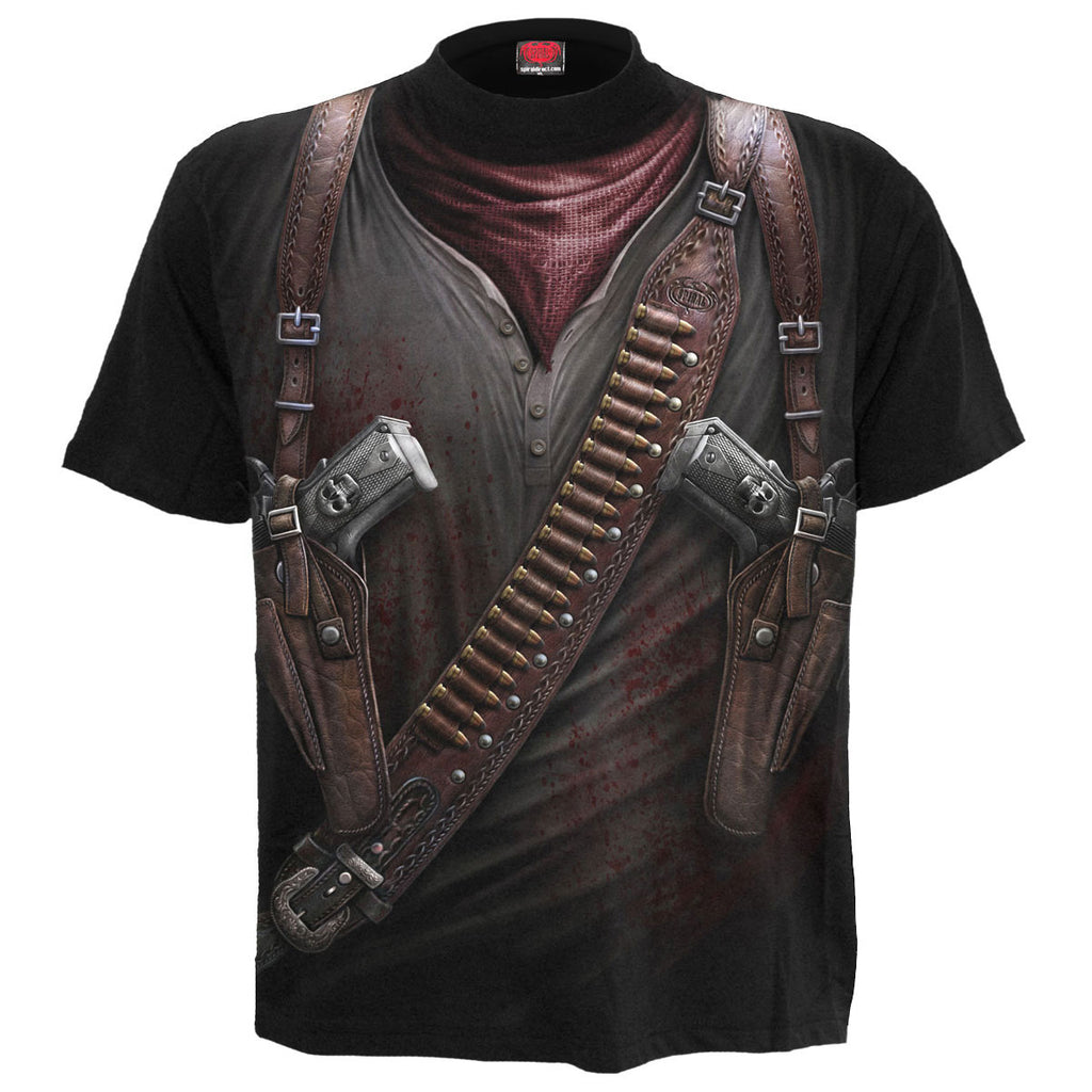 Spiral Unisex T-Shirt: Holster Wrap (Black) (All Over Print)