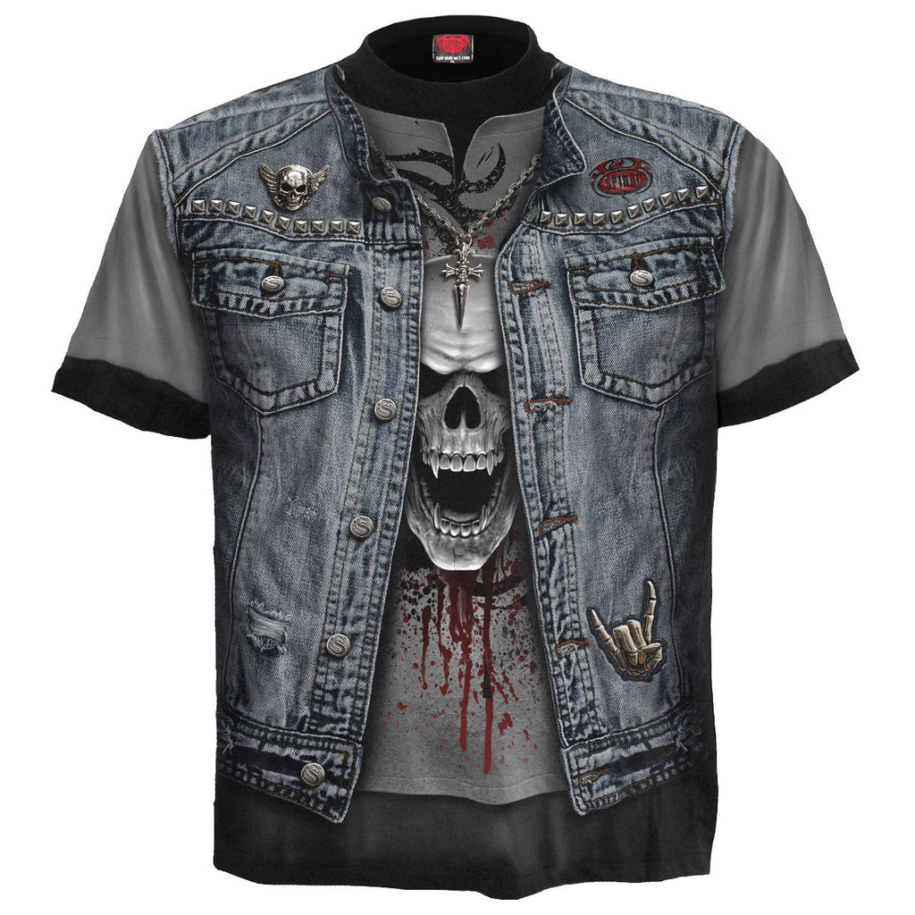 Spiral Unisex T-Shirt: Thrash Metal (Black) (All Over Print)