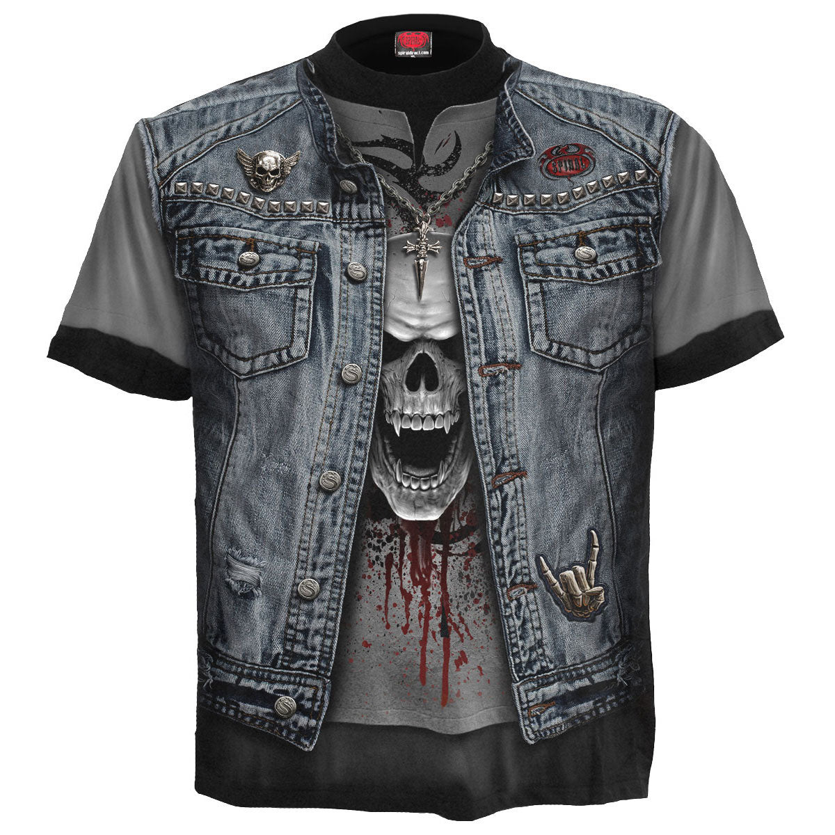 Spiral Unisex T-Shirt: Thrash Metal (Black) (All Over Print)