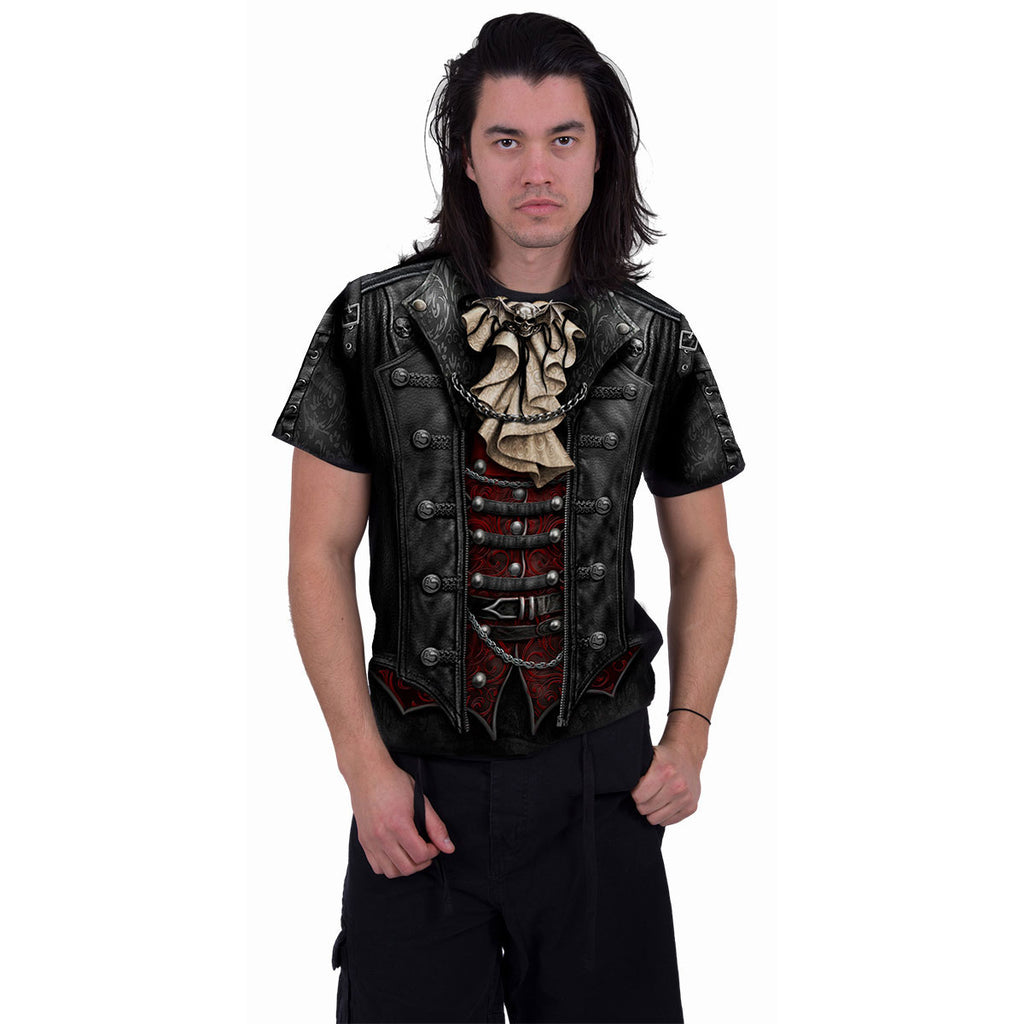 Spiral Unisex T-Shirt: Goth Wrap (Black) (All Over Print)