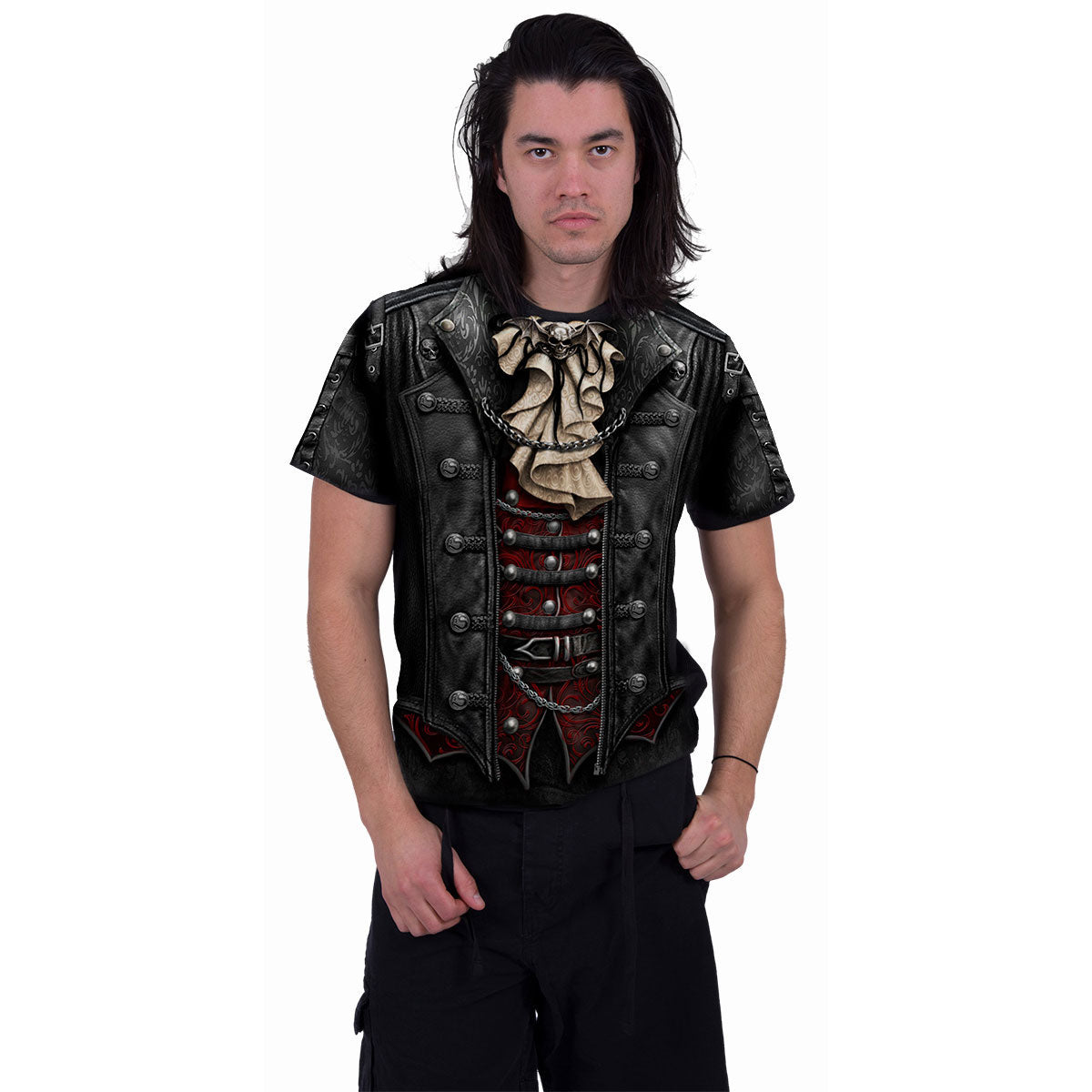 Spiral Unisex T-Shirt: Goth Wrap (Black) (All Over Print)