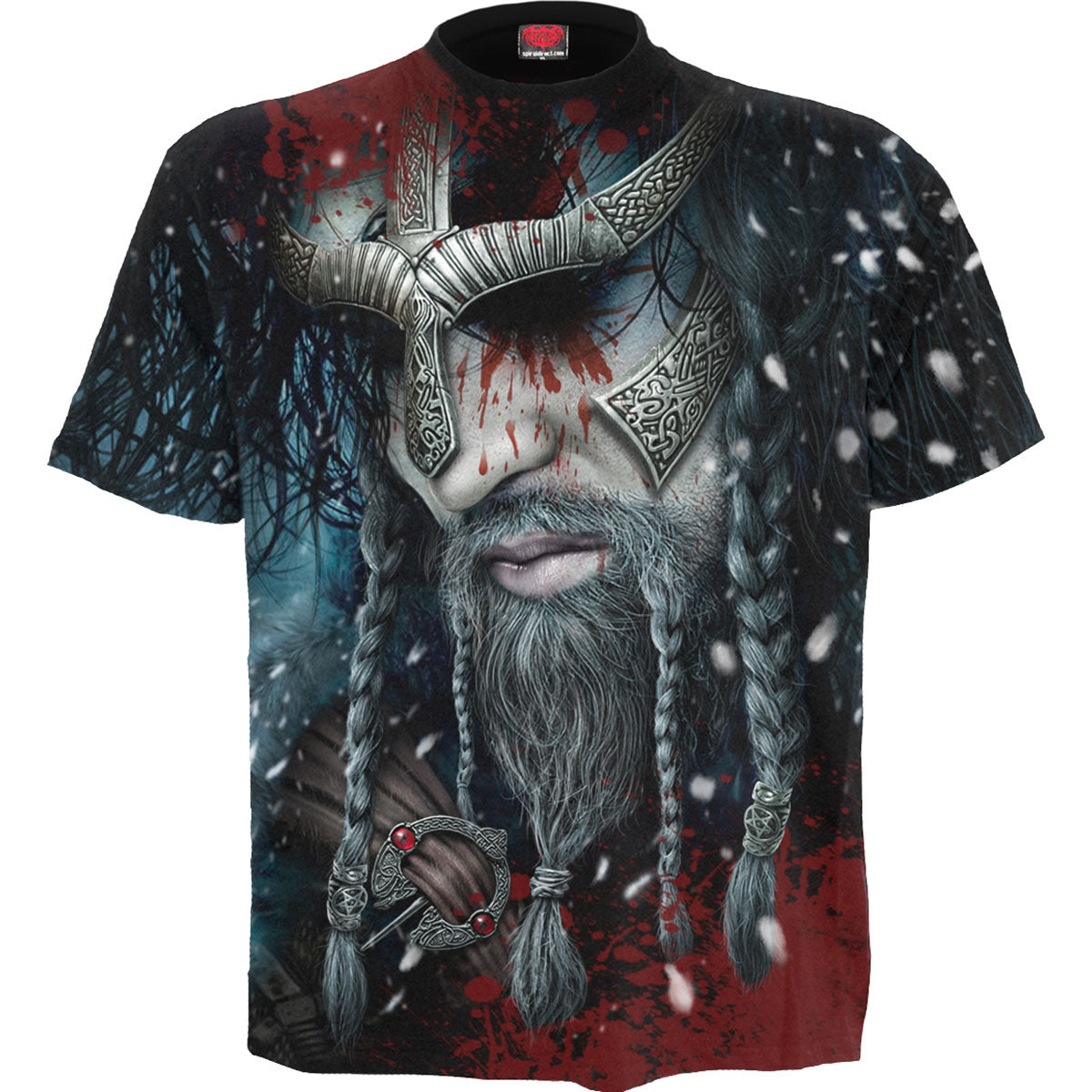Spiral Unisex T-Shirt: Viking Wrap (Black) (All Over Print)