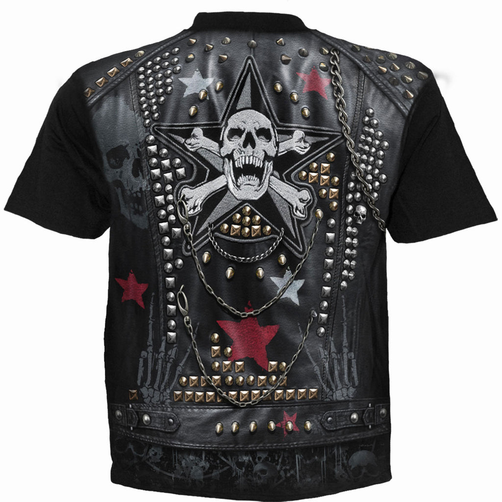 Spiral Unisex T-Shirt: Goth Metal (Black) (All Over Print)