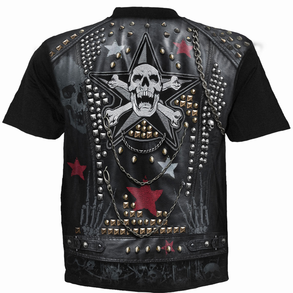 Spiral Unisex T-Shirt: Goth Metal (Black) (All Over Print)