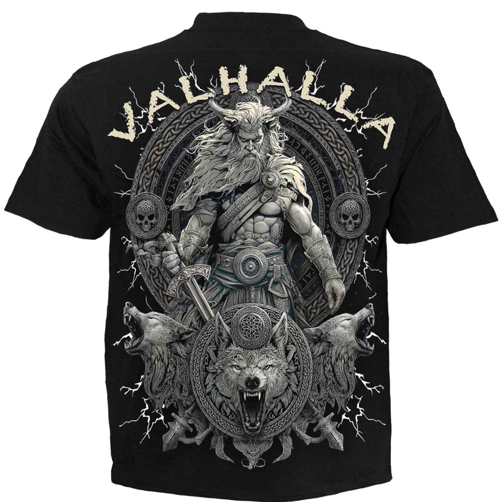 Spiral Unisex T-Shirt: Valhalla (Black) (Back Print)