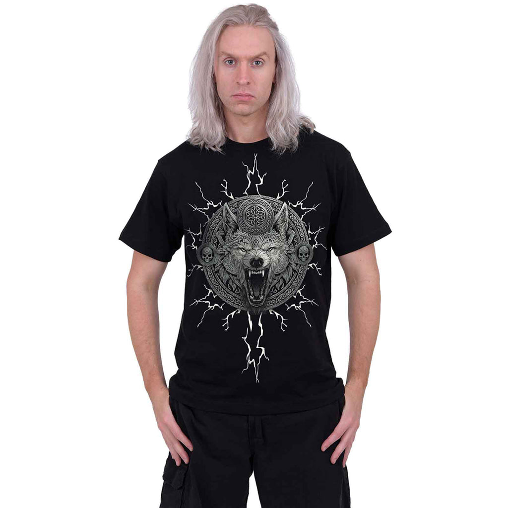Spiral Unisex T-Shirt: Valhalla (Black) (Back Print)