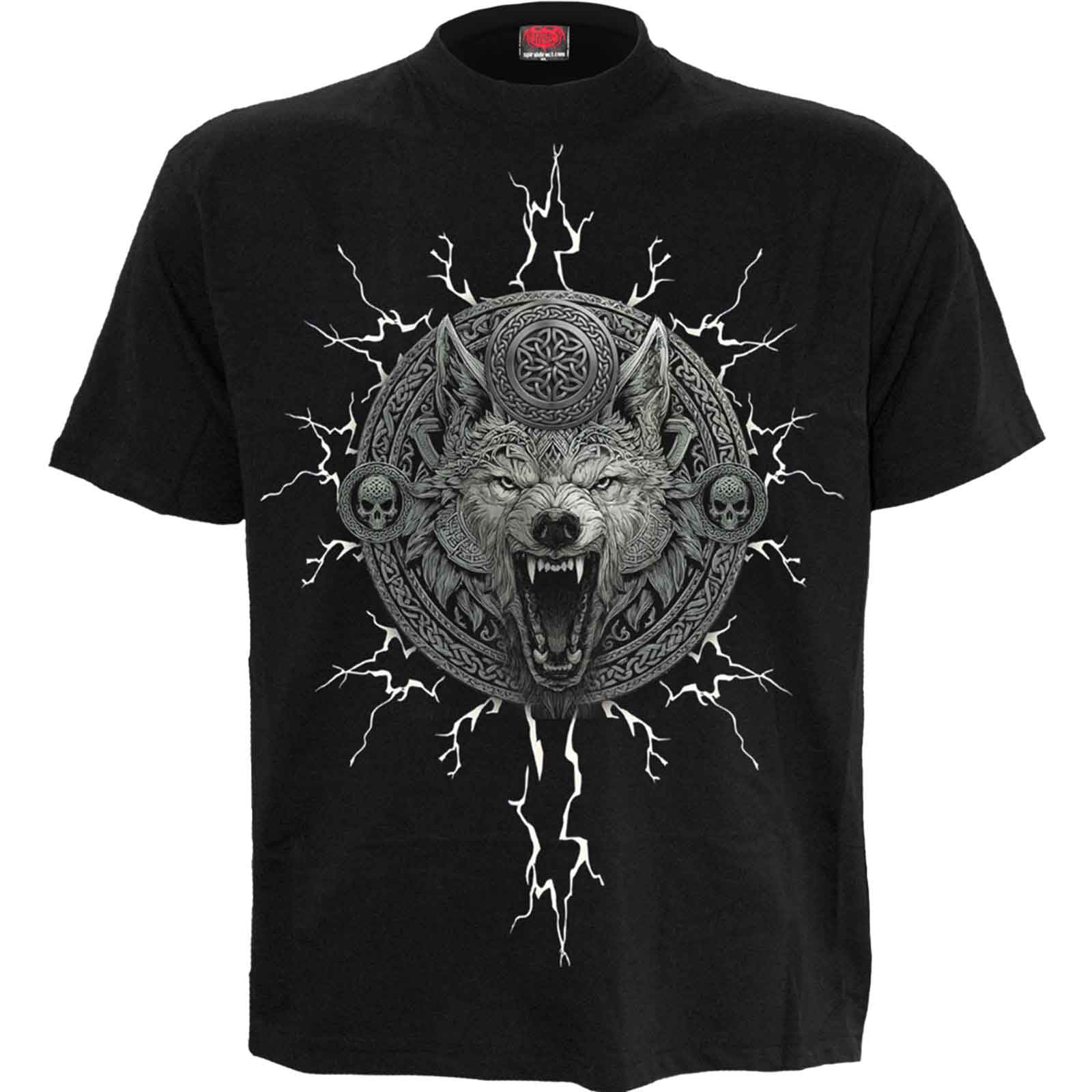 Spiral Unisex T-Shirt: Valhalla (Black) (Back Print)