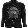 Spiral Unisex Long Sleeve T-Shirt: Valhalla (Black) (Back & Sleeve Print)