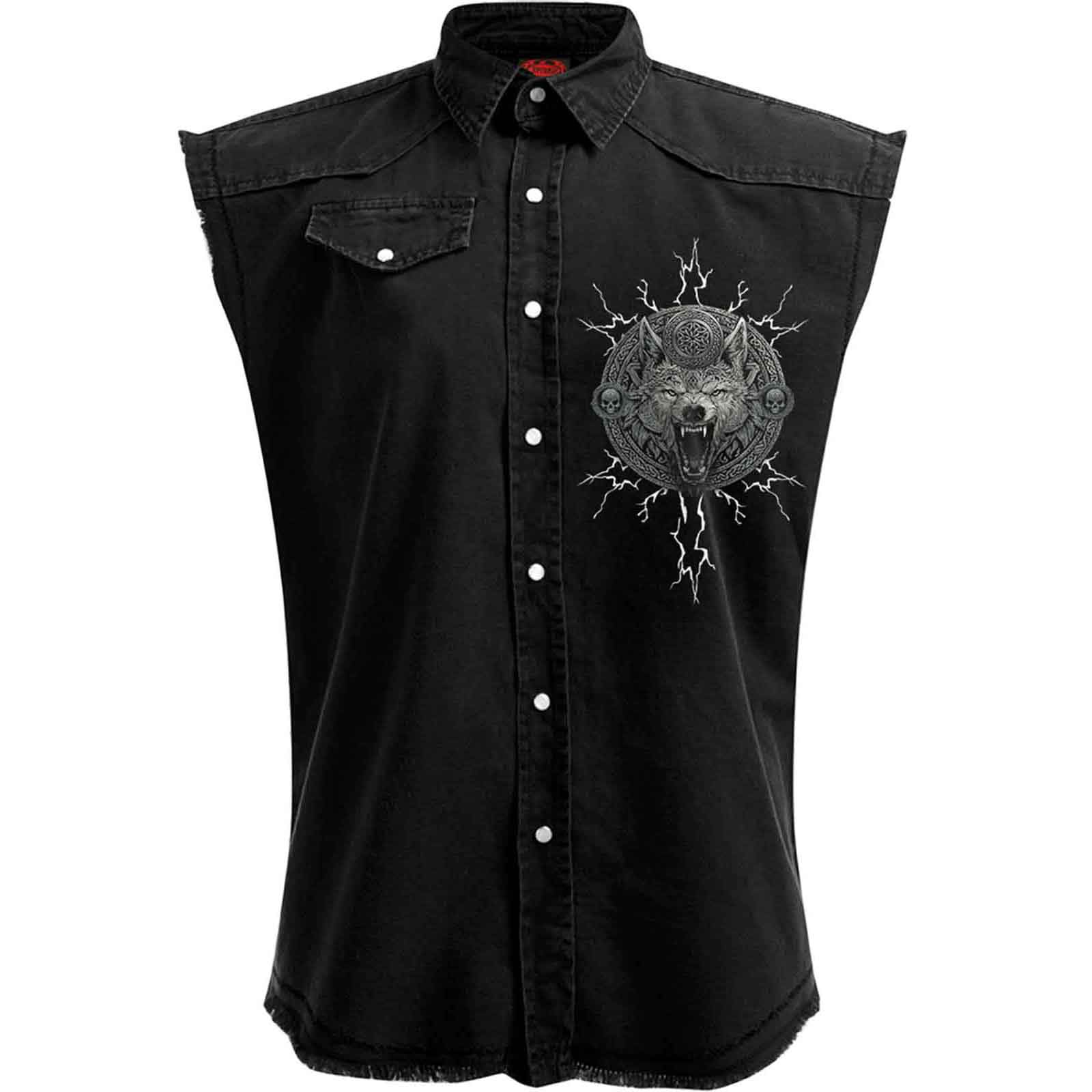 Spiral Unisex Worker Shirt: Valhalla (Black) (Back Print)