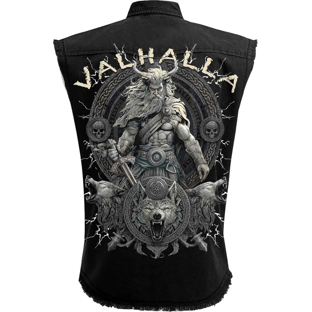 Spiral Unisex Worker Shirt: Valhalla (Black) (Back Print)