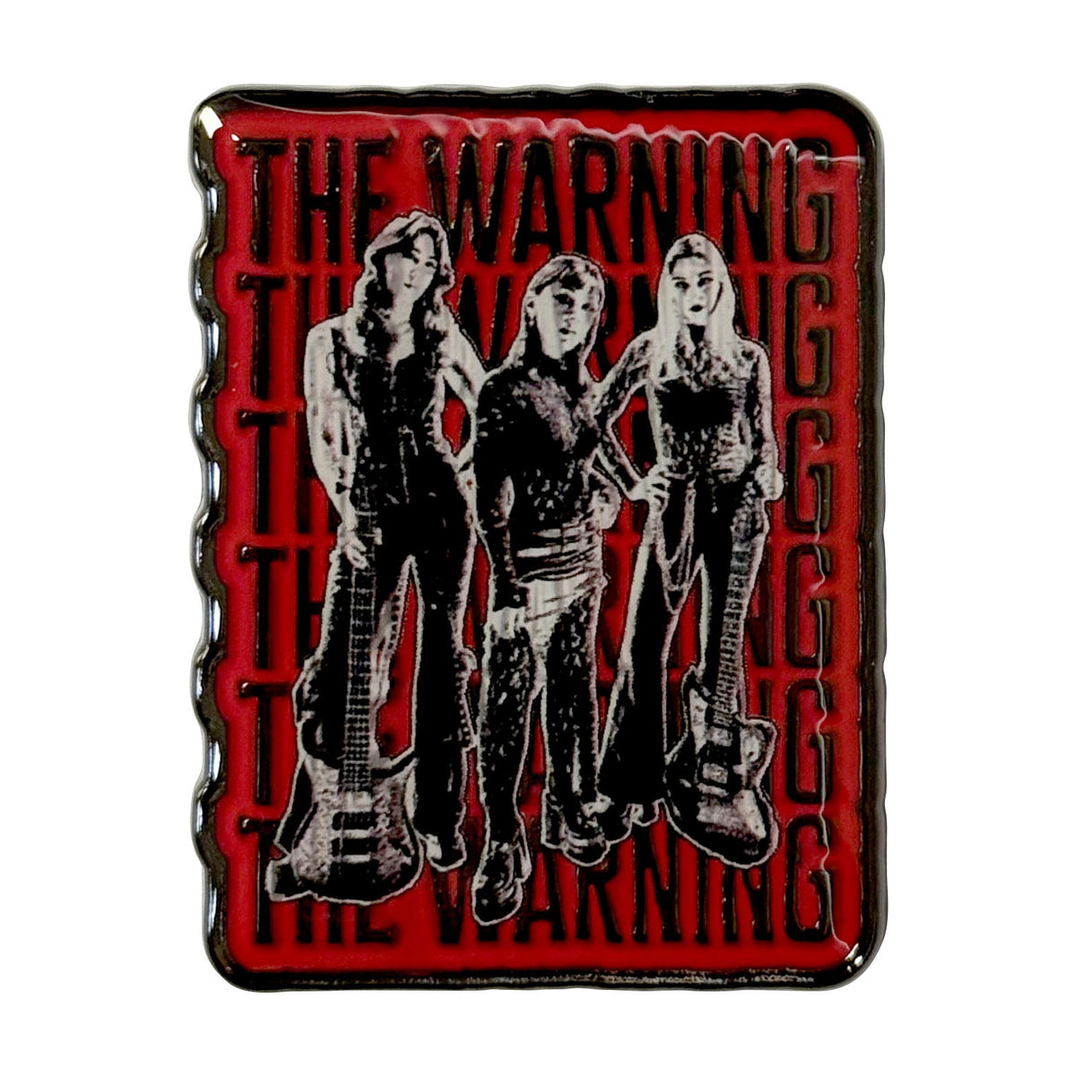 The Warning Pin Badge: Stacked