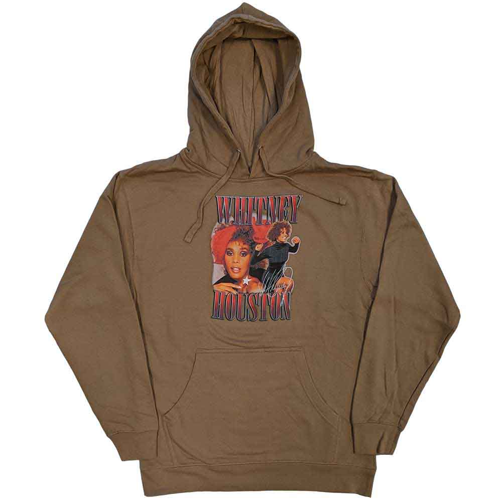 Whitney Houston Unisex Pullover Hoodie: 90s Homage (Sand)
