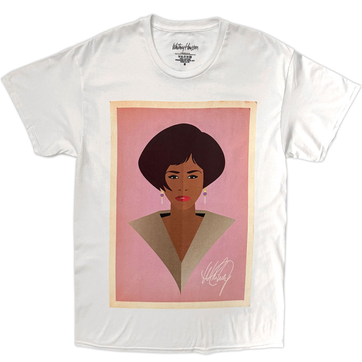 Whitney Houston Unisex T-Shirt: Icon (White)