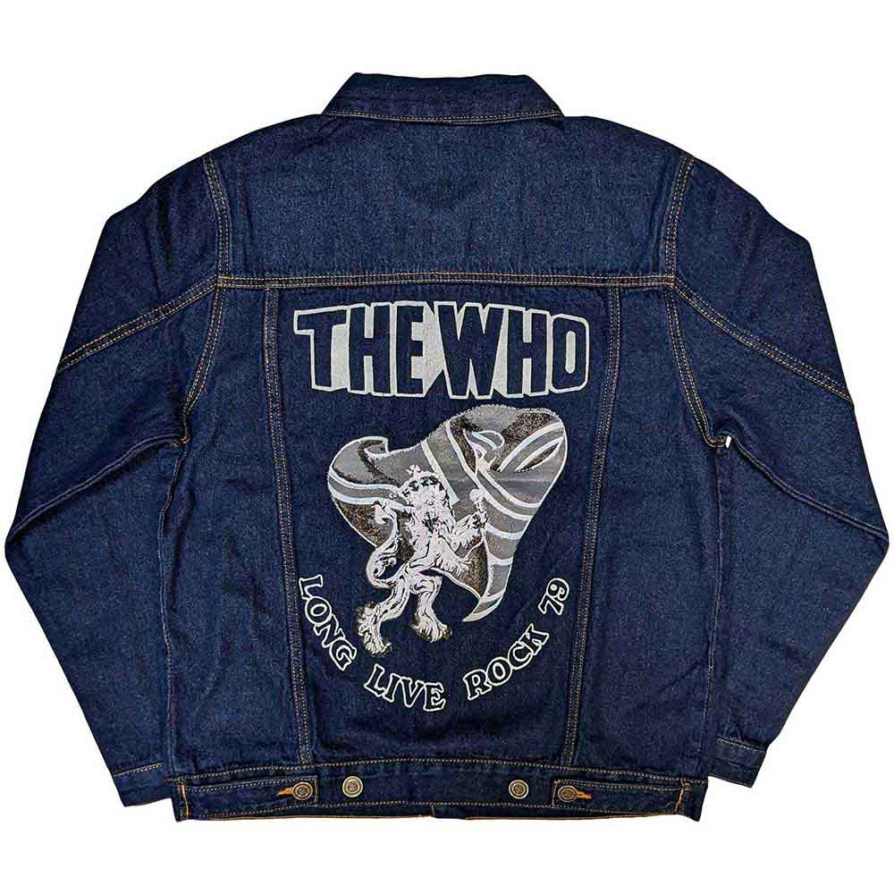 The Who Unisex Denim Jacket: Long Live Rock (Denim Blue) (Back Print)